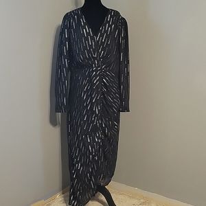 Black & Silver Midi Dress